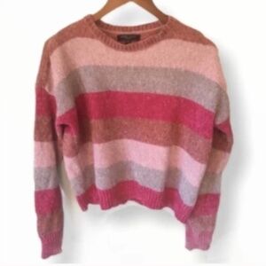 Romeo + Juliet Couture Pink Striped Chenille Sweater